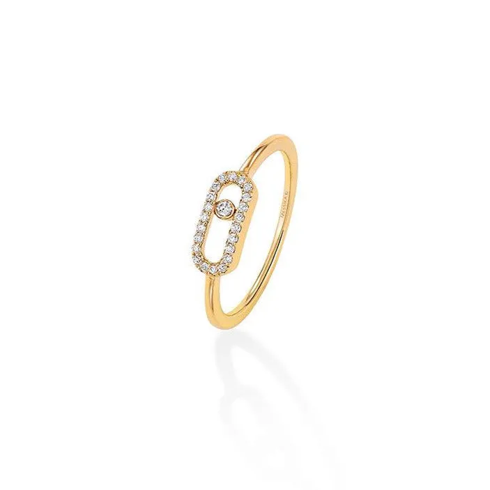 0.09ctw Yellow Gold Diamond Pavé Fashion Ring