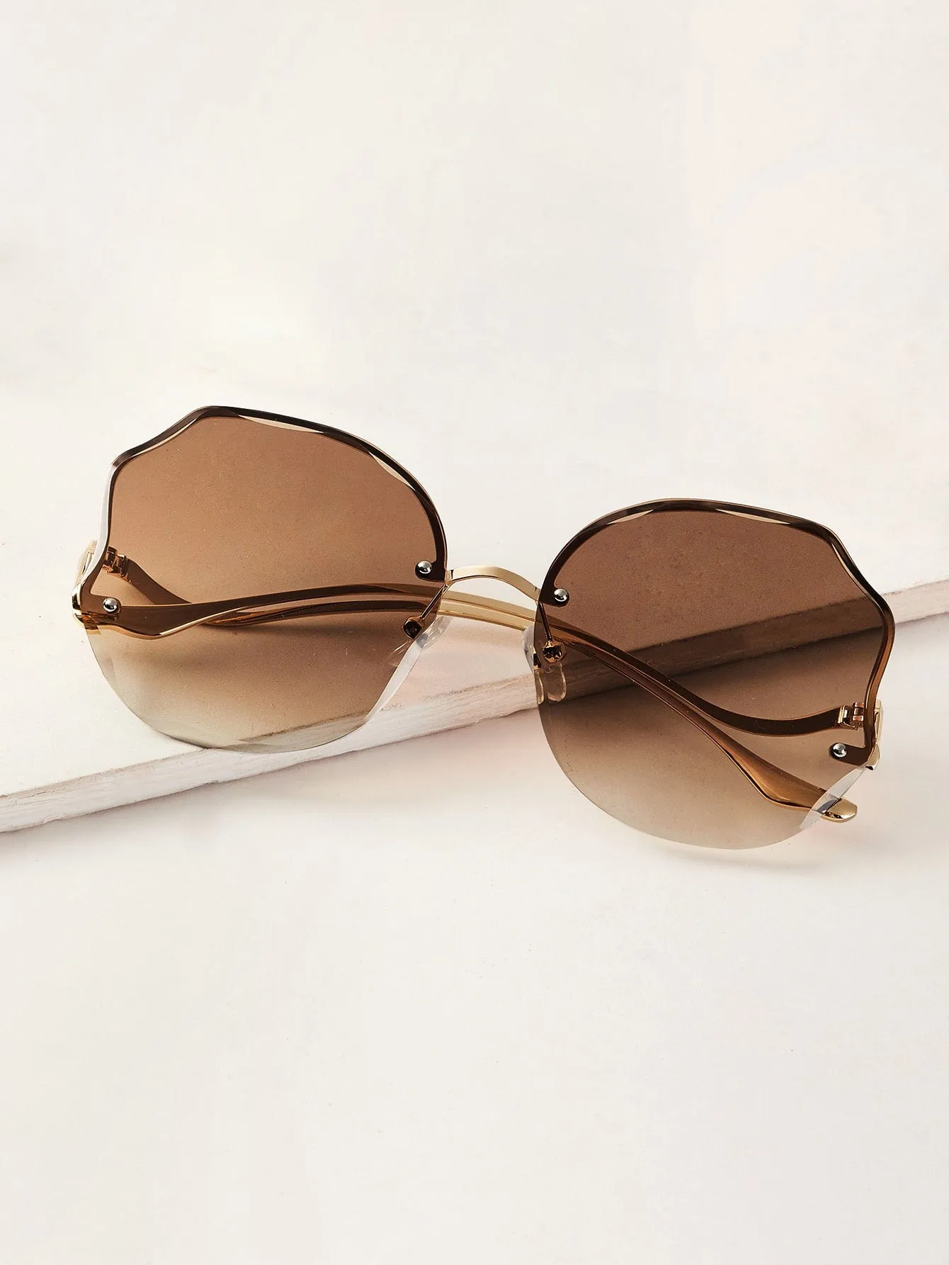 1pair Simple Rimless Fashion Glasses