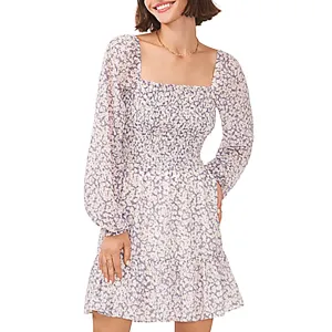 1.State Womens Above Knee Floral Print Babydoll Dress