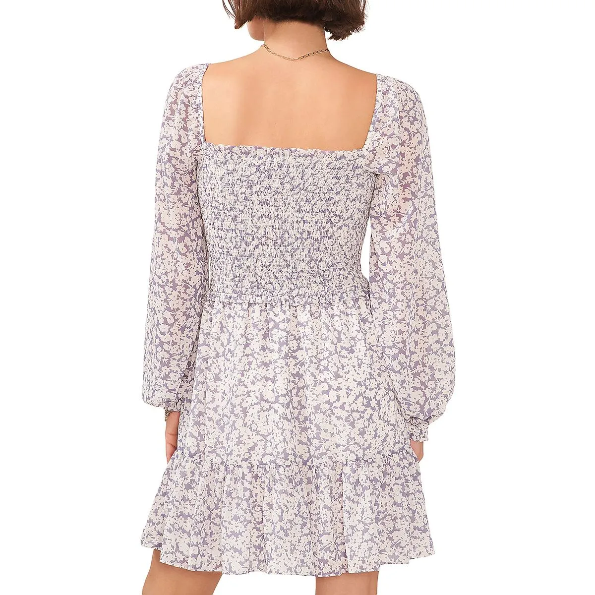 1.State Womens Above Knee Floral Print Babydoll Dress