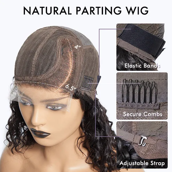 2 for $159.9 | 10 Inches Mix Brown Short Cut Curly Minimalist HD Lace Glueless Side Part Wig   12 Inches Short Loose Wave Minimalist Lace Shoulder Length Wavy Bob Wig with Bangs