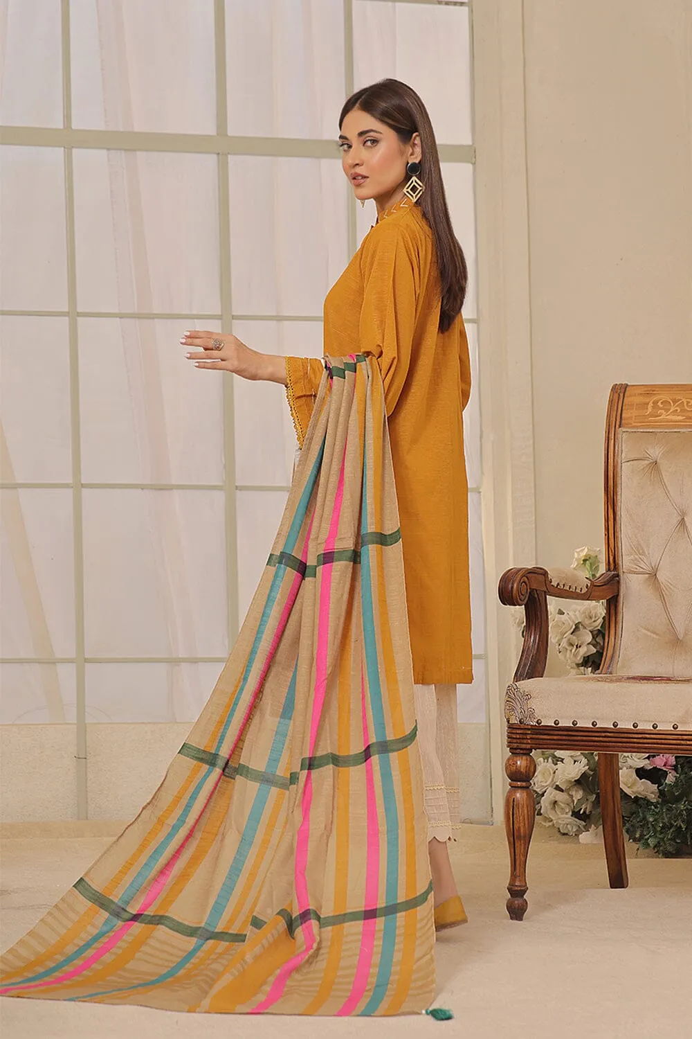 2 Pcs Stitched Khaddar SHIRT & DUPATTA RKHD-1640