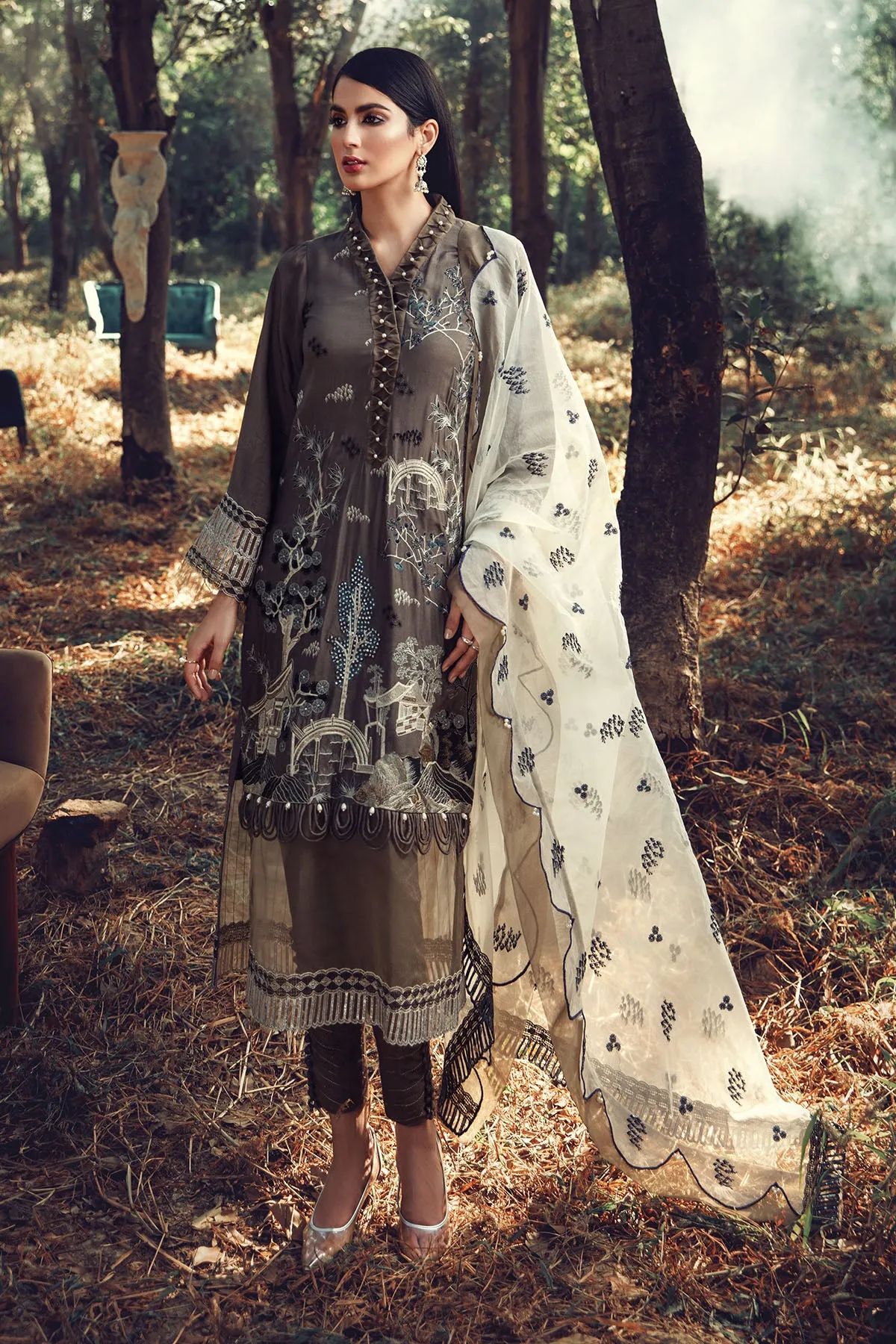 2704-PERCE-NEIGE EMBROIDERED LINEN UNSTITCHED