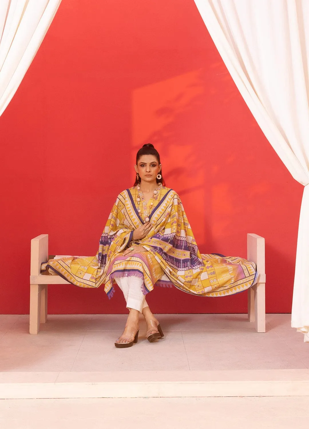3PC Unstitched Khaddar Suit KKH-2335