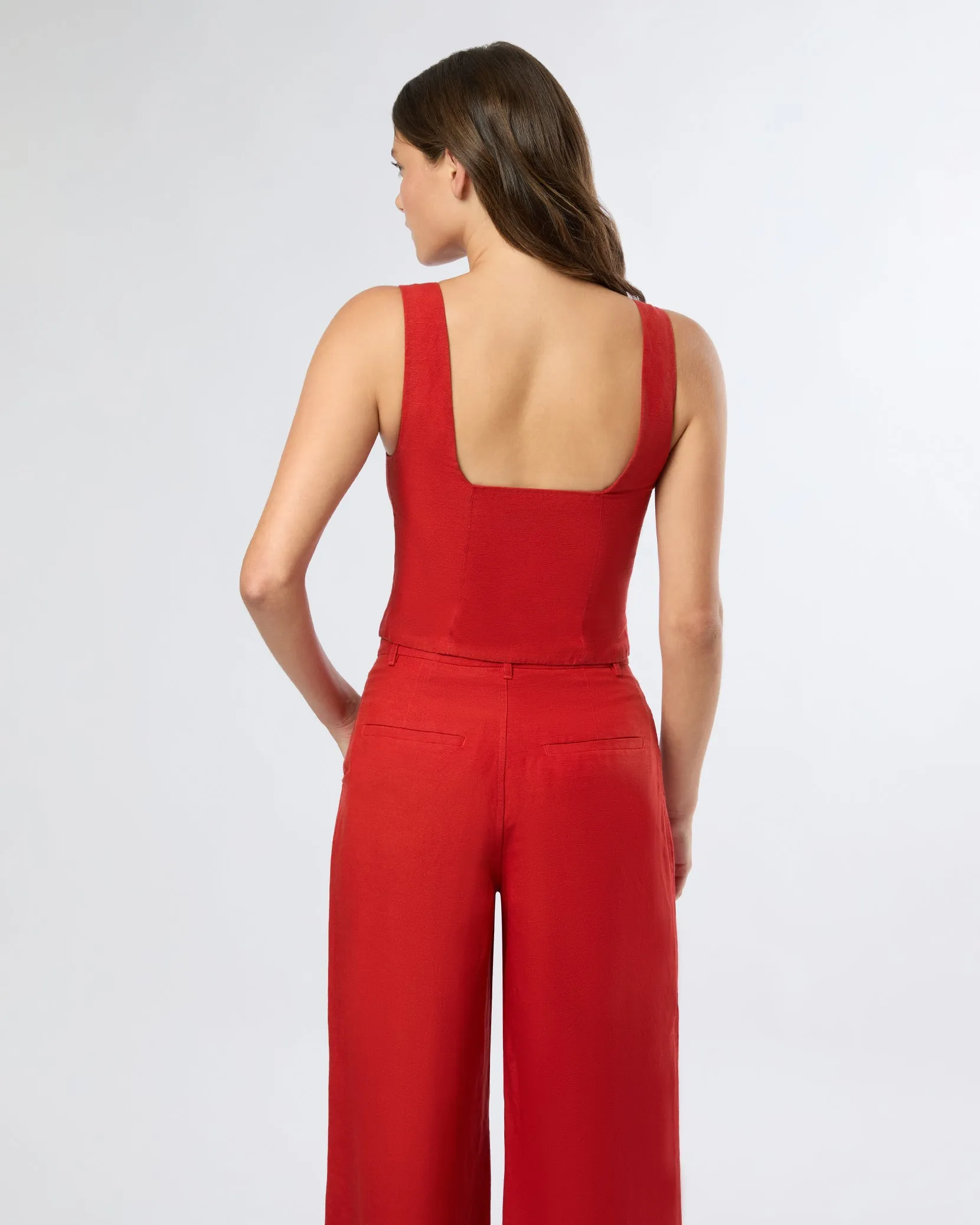 Air Linen Square Neck Top