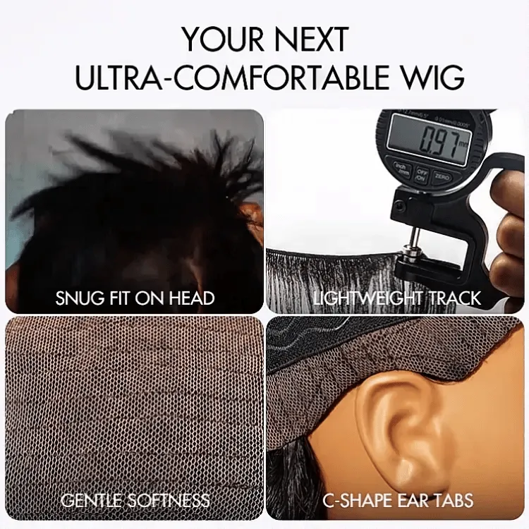 AiryFit Scalp Care Wigs | Silky Blunt Cut Bob Snugfit Glueless Minimalist HD Lace Short Wig Pre-Cut Lace