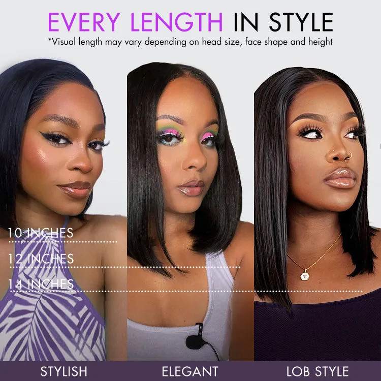 AiryFit Scalp Care Wigs | Silky Blunt Cut Bob Snugfit Glueless Minimalist HD Lace Short Wig Pre-Cut Lace
