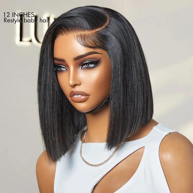 AiryFit Scalp Care Wigs | Silky Blunt Cut Bob Snugfit Glueless Minimalist HD Lace Short Wig Pre-Cut Lace
