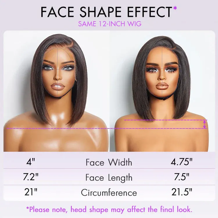 AiryFit Scalp Care Wigs | Silky Blunt Cut Bob Snugfit Glueless Minimalist HD Lace Short Wig Pre-Cut Lace