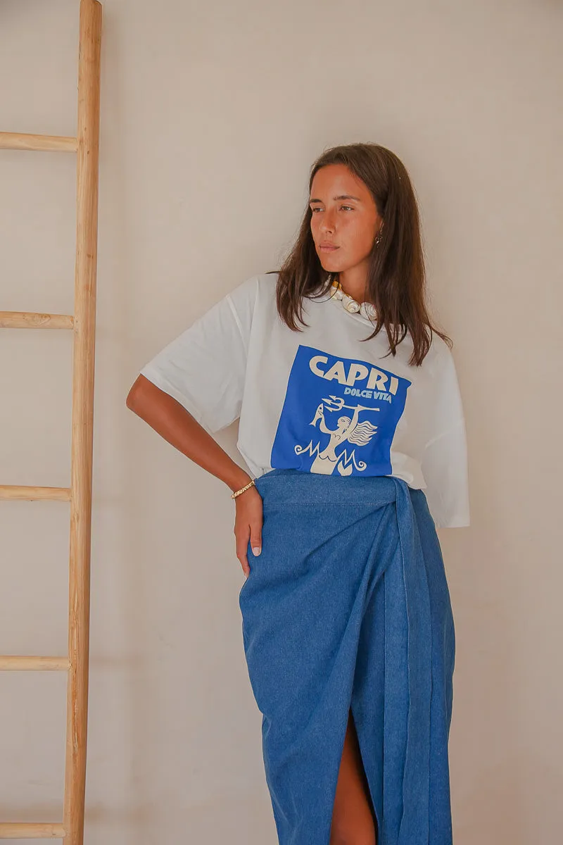 Anna  Denim Wrap Skirt -W/S Pack of 3