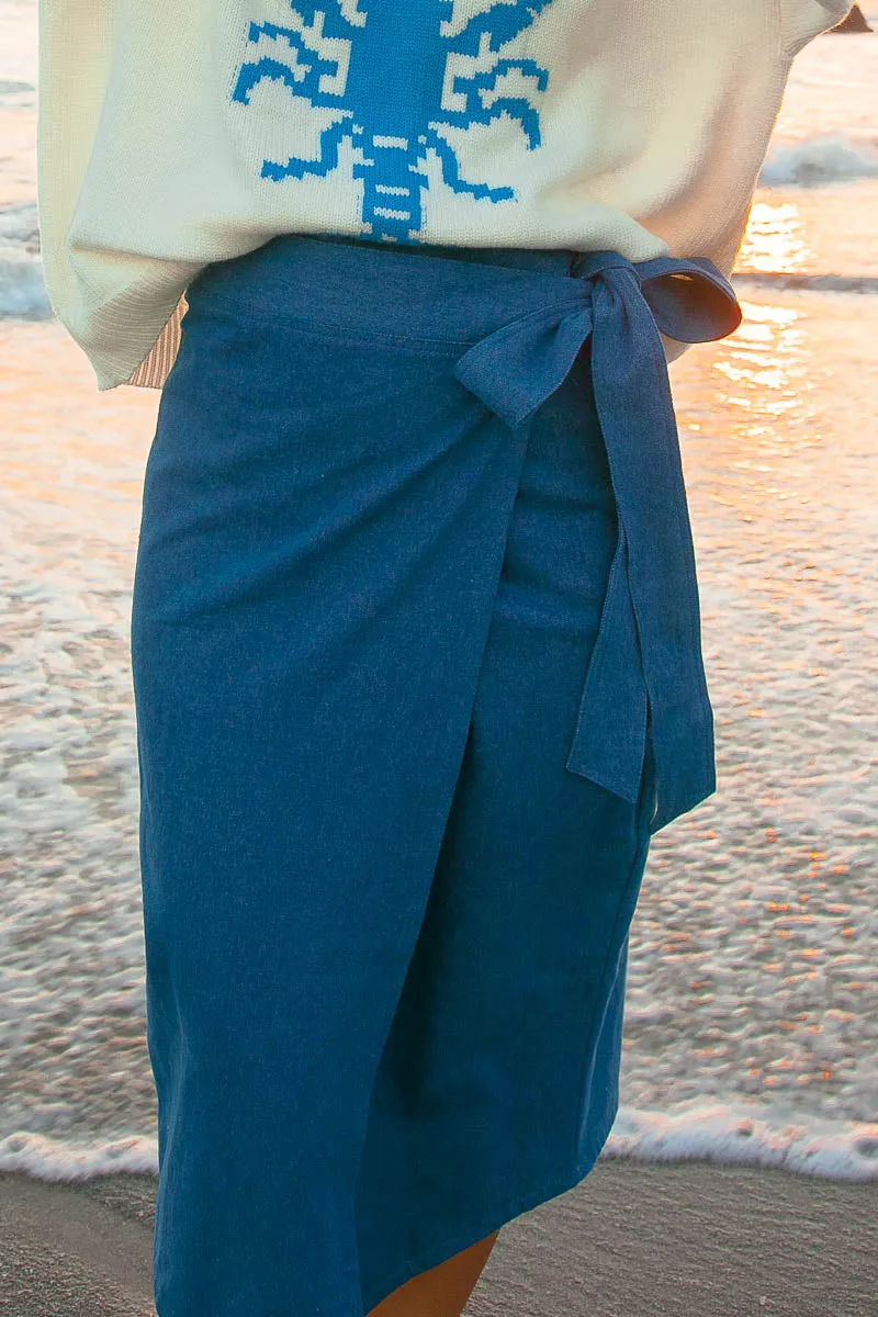 Anna  Denim Wrap Skirt -W/S Pack of 3