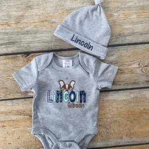 Applique Puppy Baby Bodysuit
