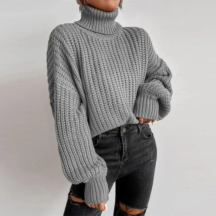 Autumn And Winter Fashion Fall Shoulder Long Sleeve Knitted Loose Pull