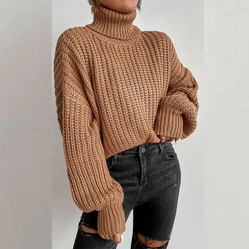 Autumn And Winter Fashion Fall Shoulder Long Sleeve Knitted Loose Pull