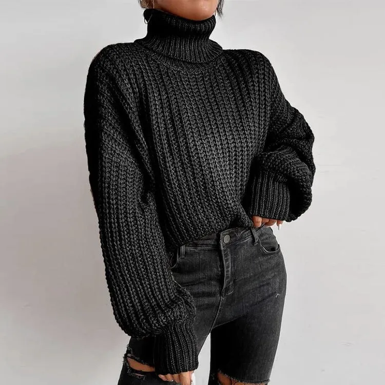 Autumn And Winter Fashion Fall Shoulder Long Sleeve Knitted Loose Pull