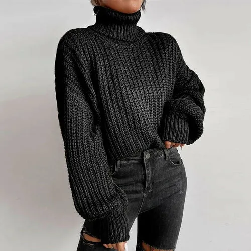 Autumn And Winter Fashion Fall Shoulder Long Sleeve Knitted Loose Pull