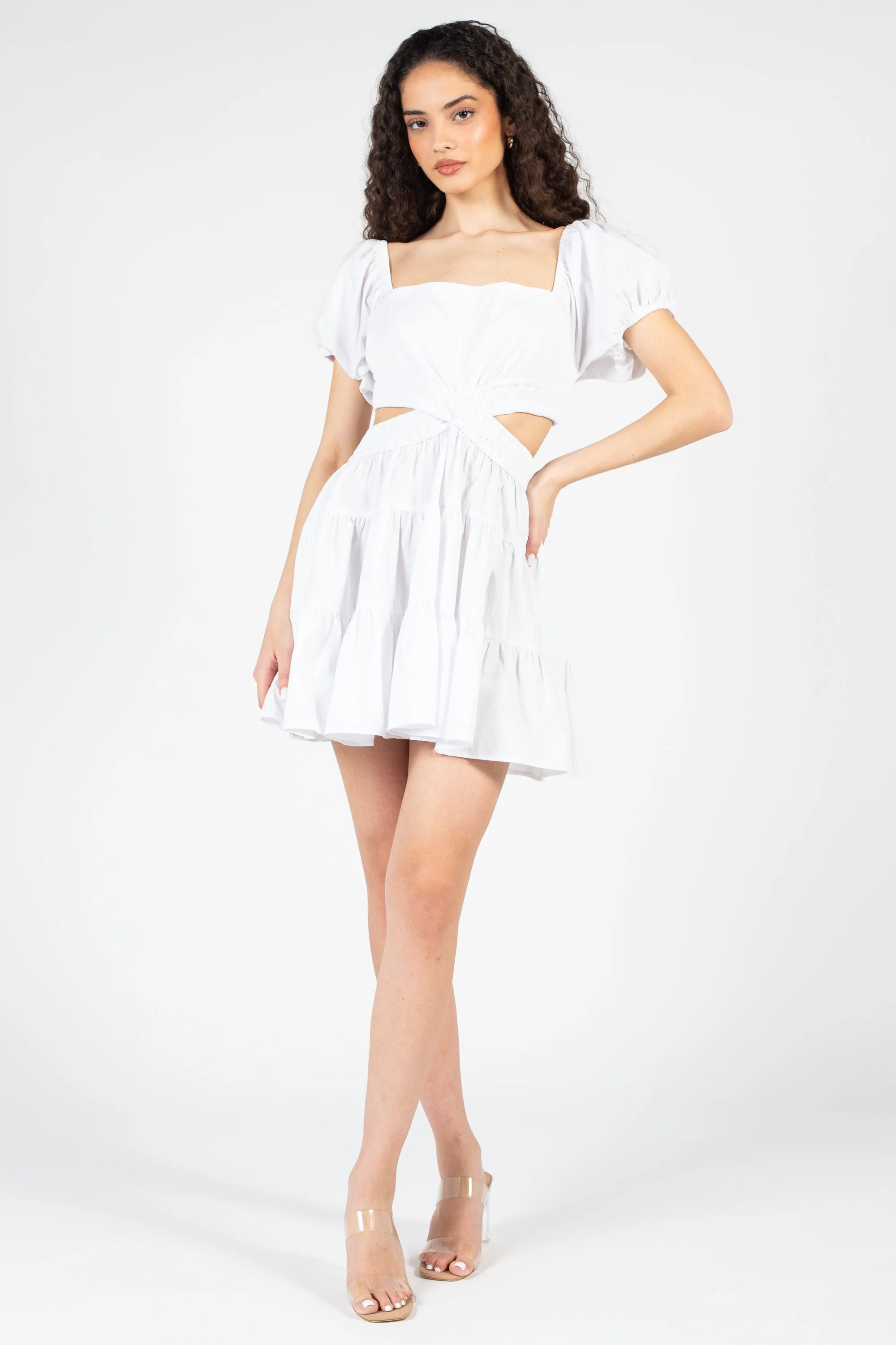 Avelyn Cut Out Babydoll Mini Dress