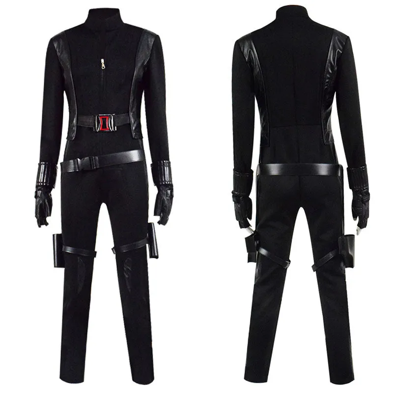 Avengers Black Widow Natasha Romanoff Black Jumpsuit Halloween Cosplay Costume
