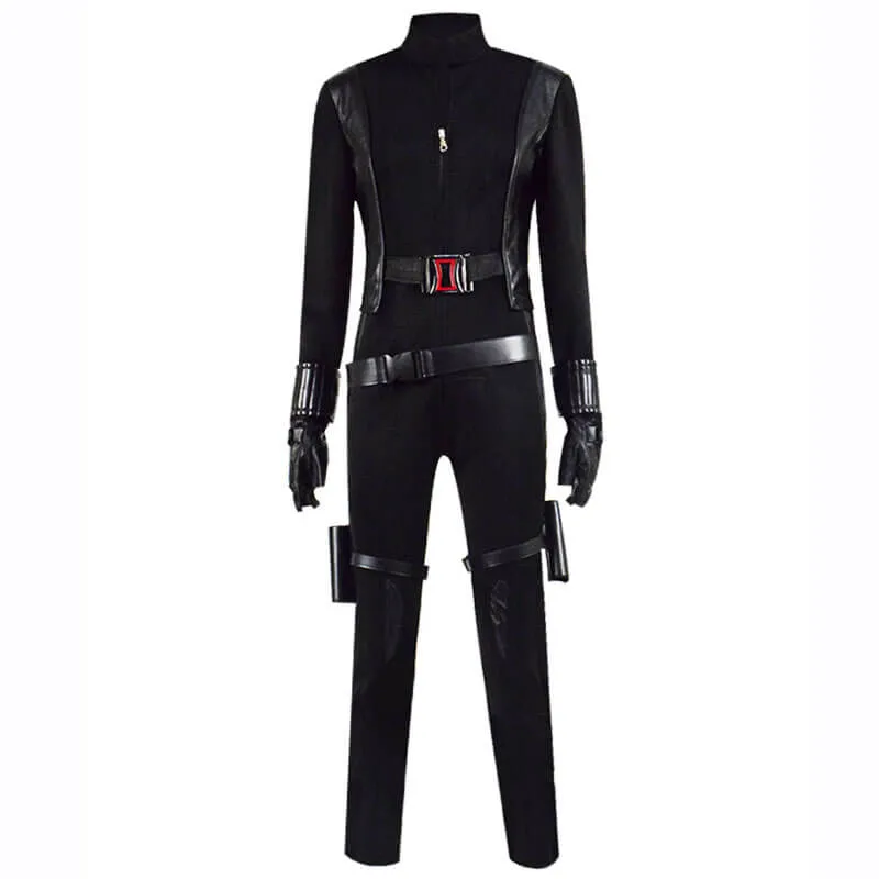 Avengers Black Widow Natasha Romanoff Black Jumpsuit Halloween Cosplay Costume