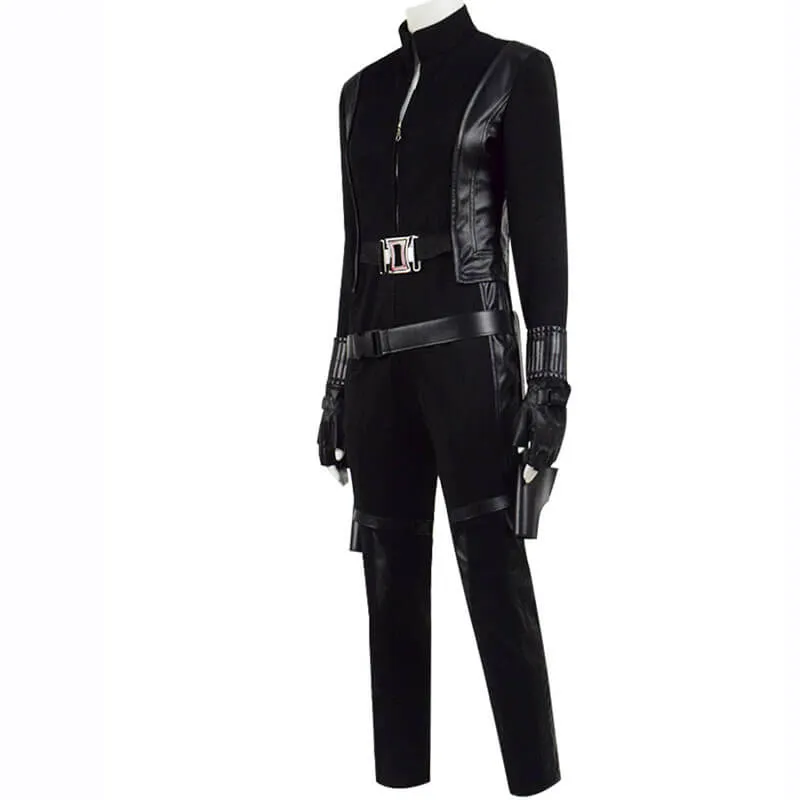 Avengers Black Widow Natasha Romanoff Black Jumpsuit Halloween Cosplay Costume
