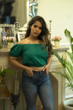 BARE BLISS OFF SHOULDER GREEN TOP