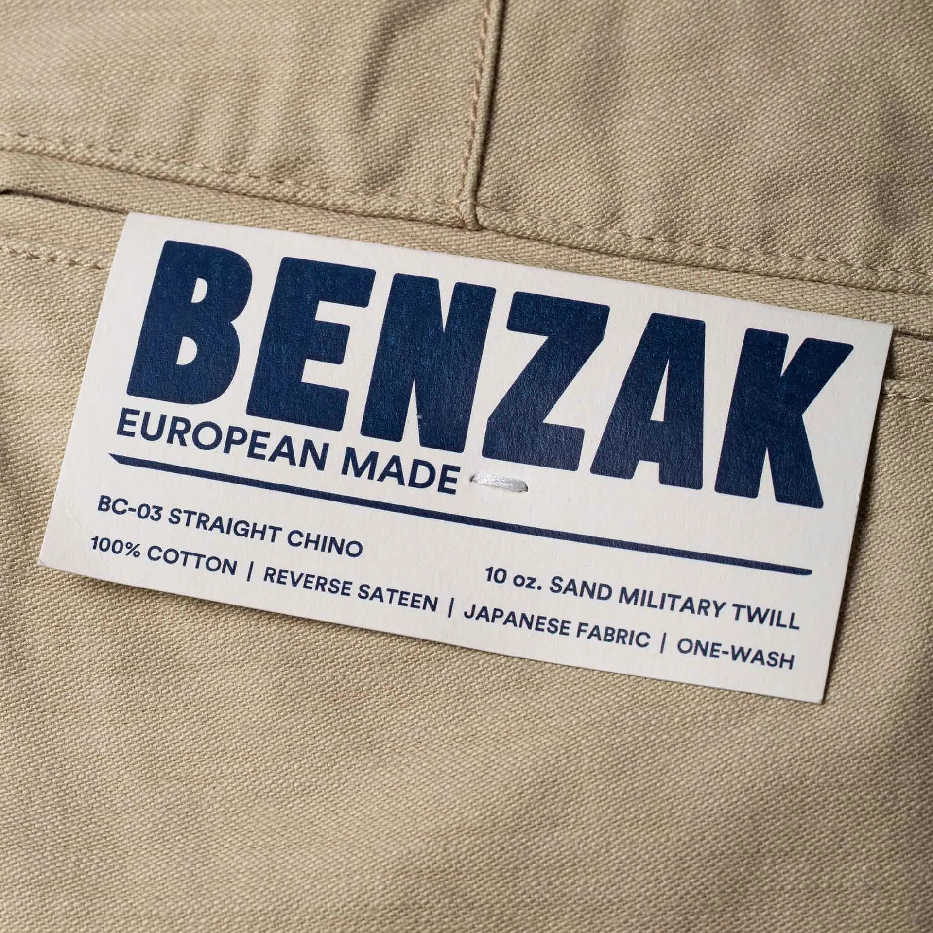 BC-03 STRAIGHT CHINO 10 oz. sand military twill [CORE]