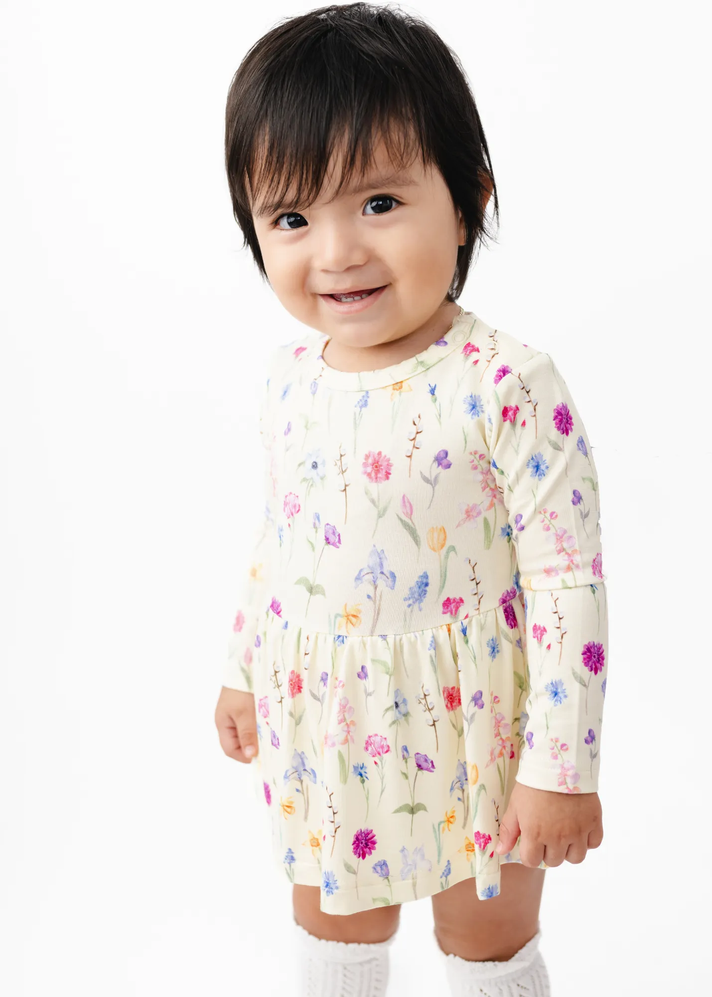 Beautiful Blooms Long Sleeve Baby Dress