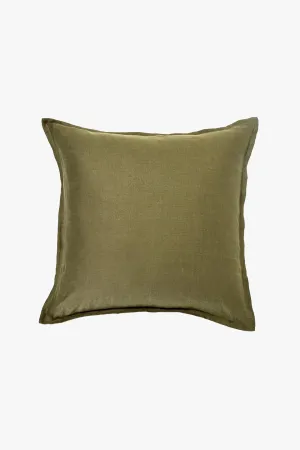 Belgian Washed Linen Olive Euro Pillowcase