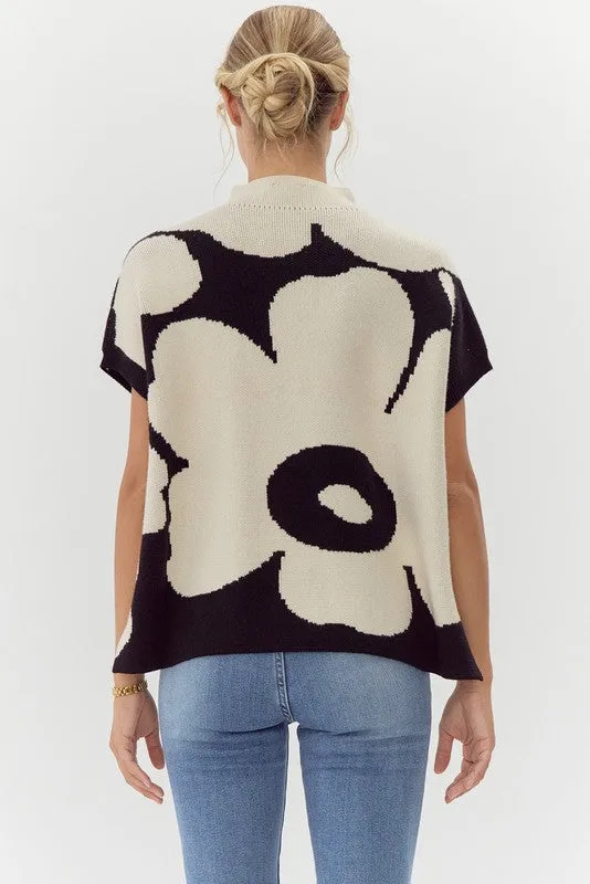 Big Flower Print Dolman Top