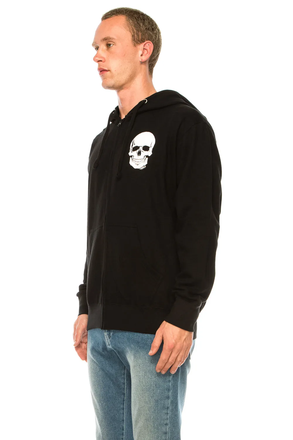 BIG SKULL ZIP UP HOODIE