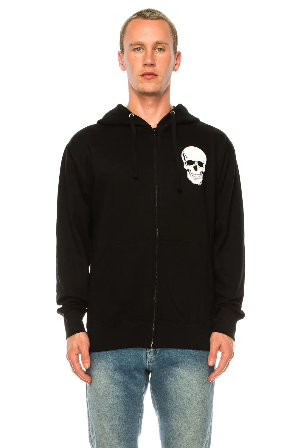 BIG SKULL ZIP UP HOODIE