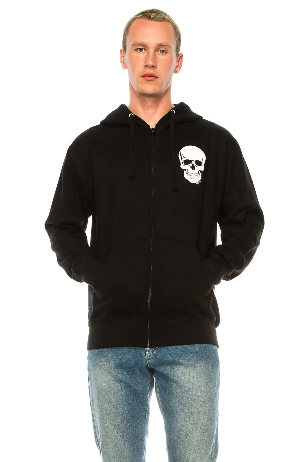 BIG SKULL ZIP UP HOODIE