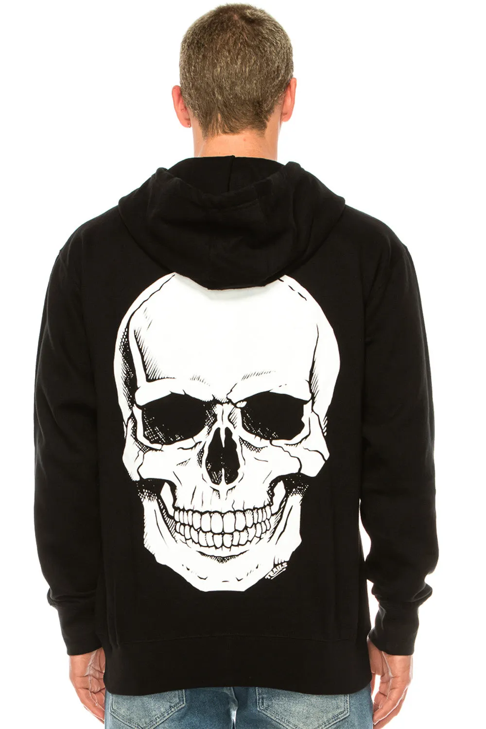 BIG SKULL ZIP UP HOODIE