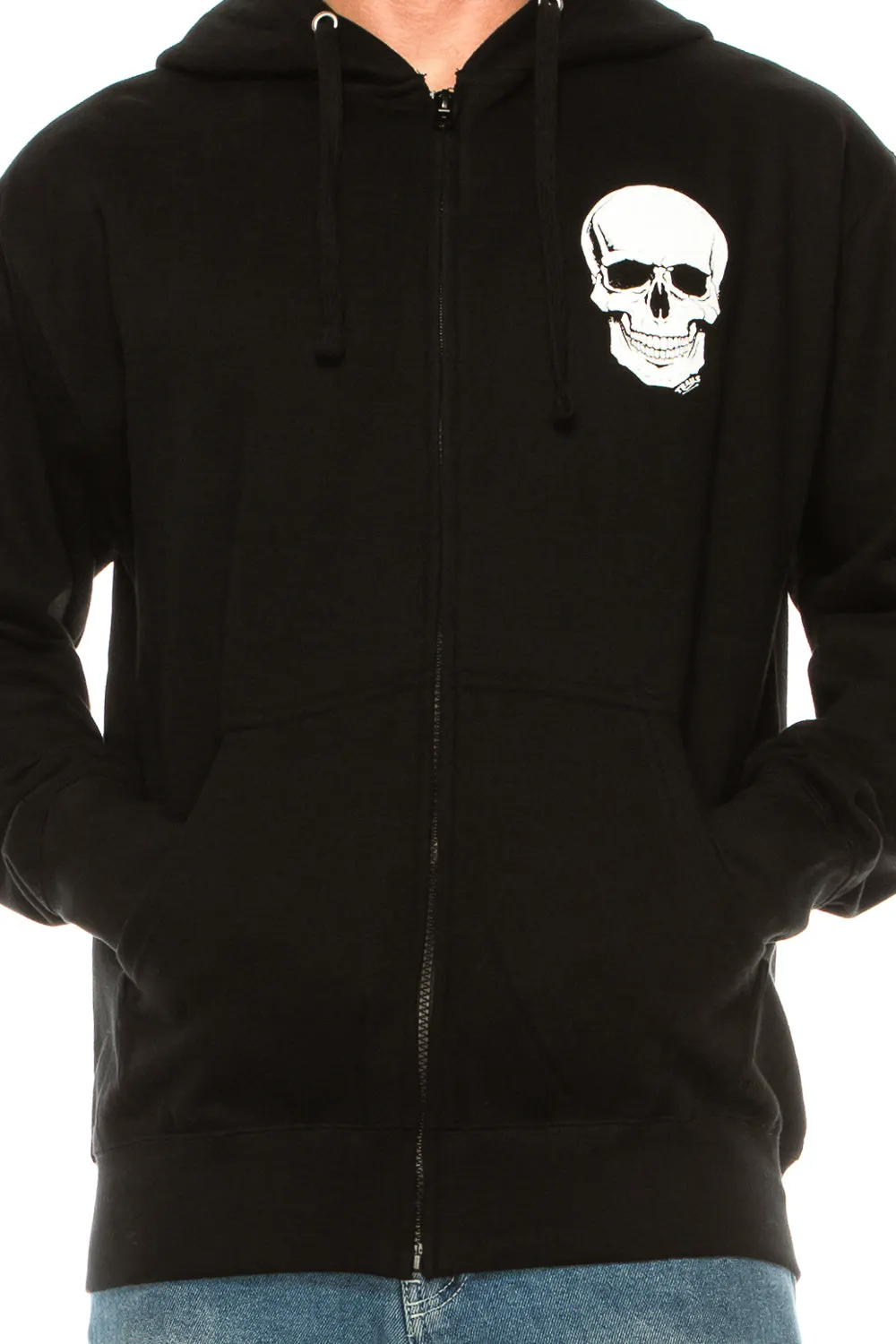 BIG SKULL ZIP UP HOODIE