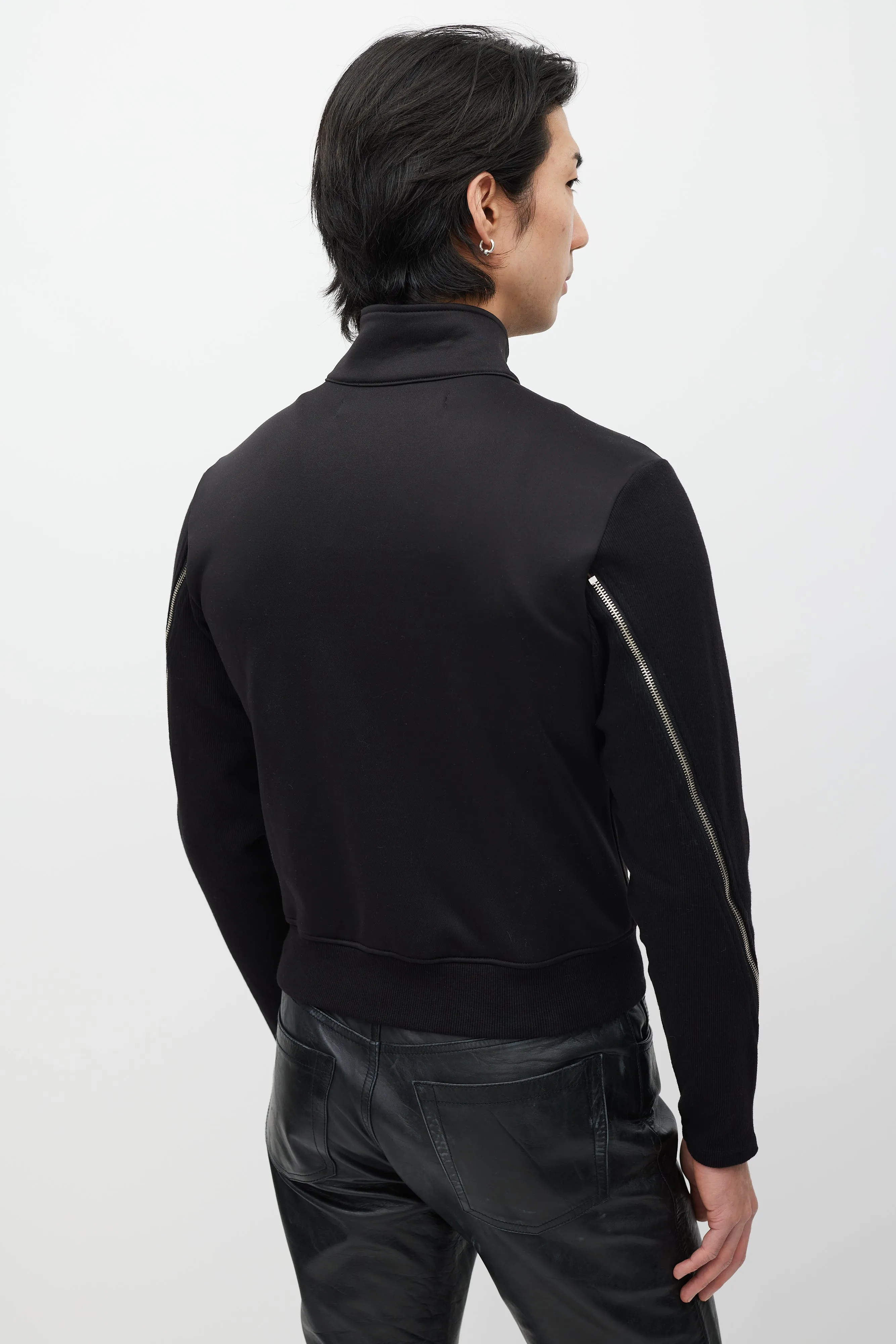 Black & Silver Zip Track Jacket