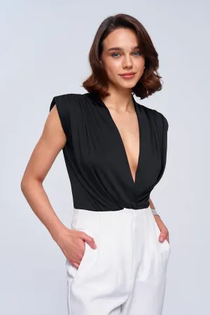 Black Plunge Bodysuit