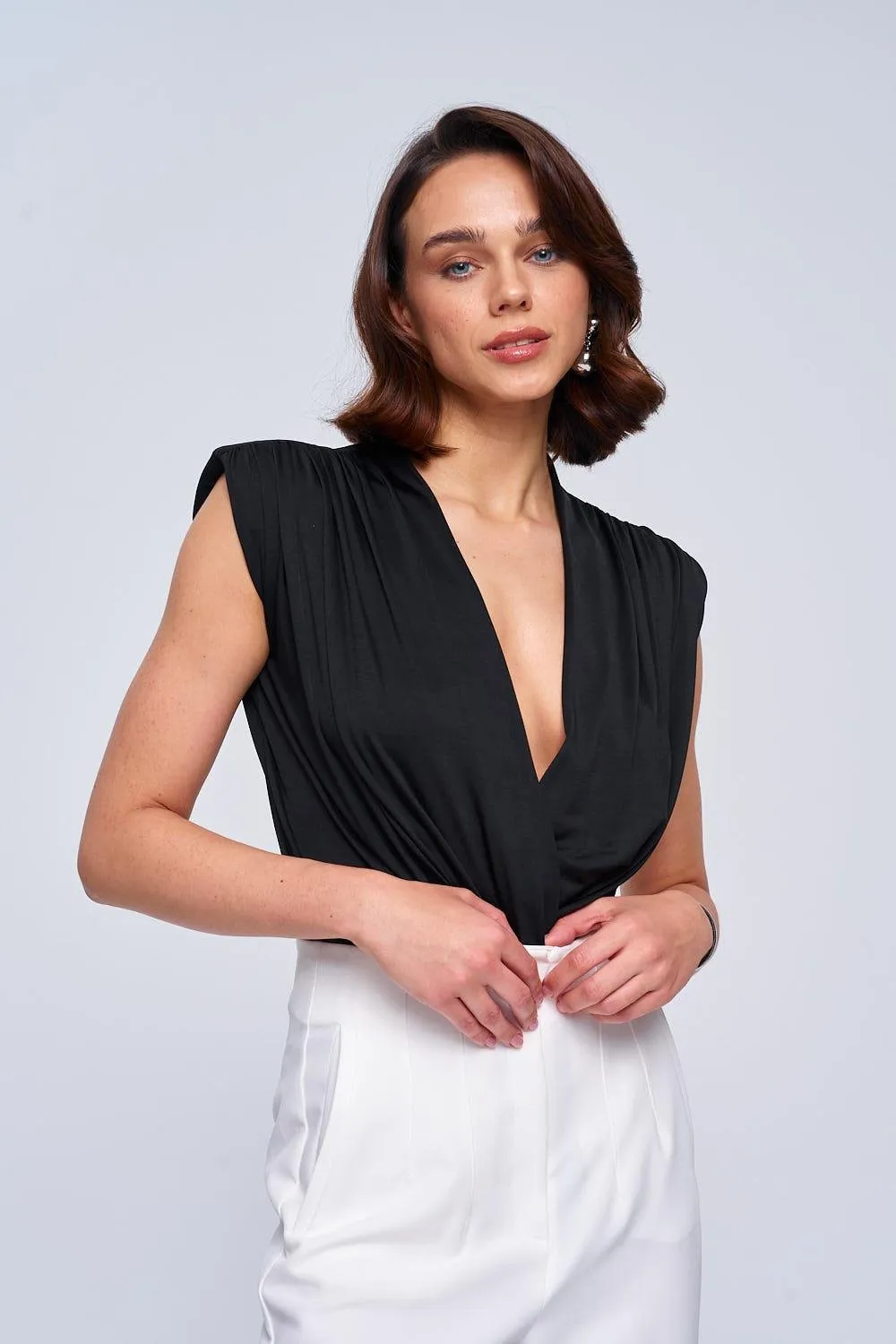 Black Plunge Bodysuit