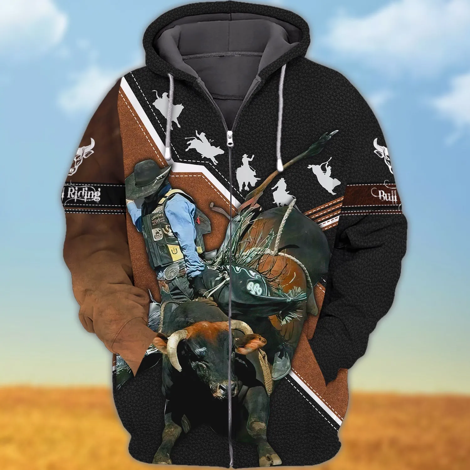 Bull Riding Unisex Hoodie Tattoo, Bull Riding Sweatshirt Bomber For Him, Bull Riding Gifts