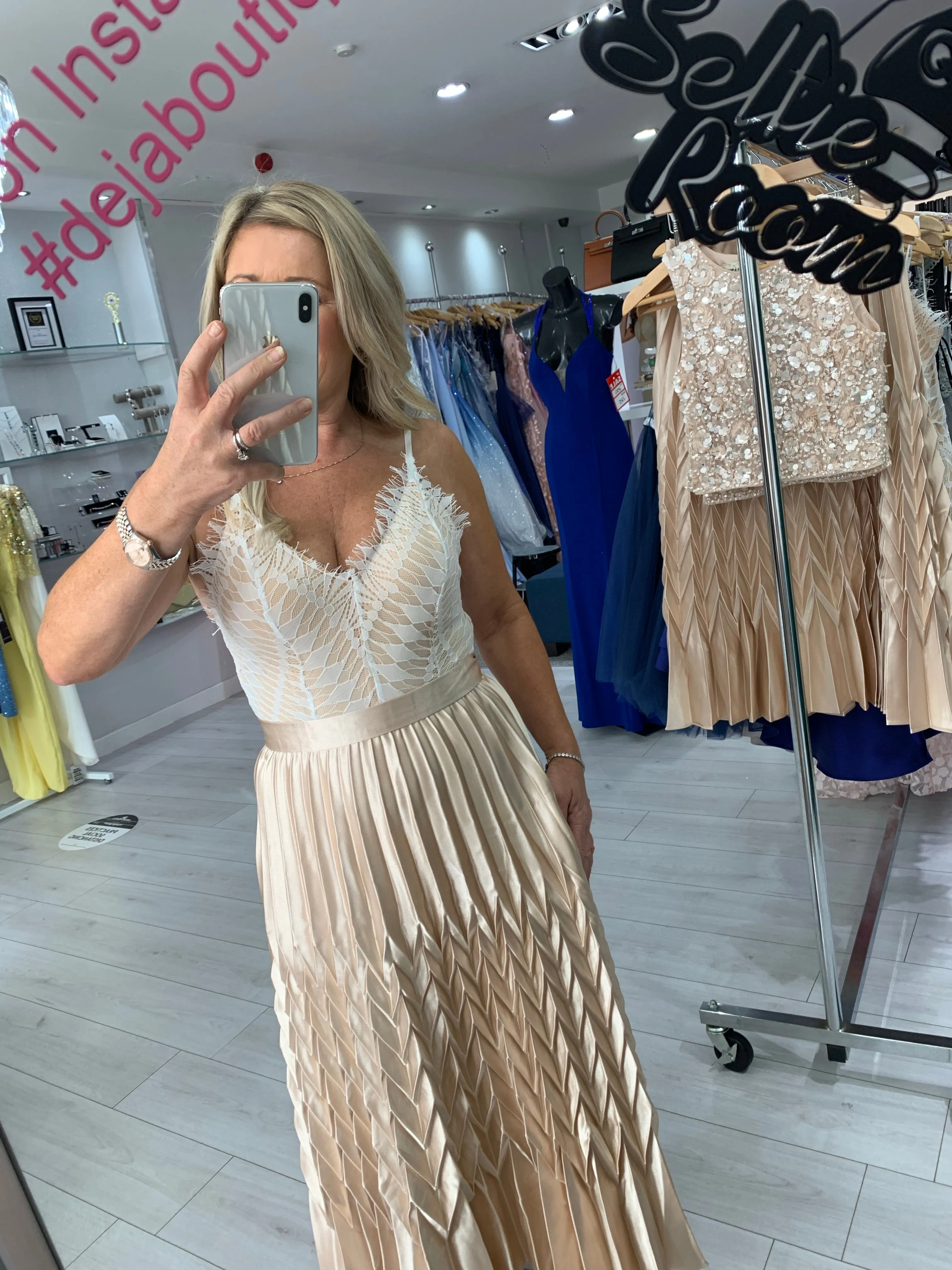 Cami Ivory, nude lace bodysuit