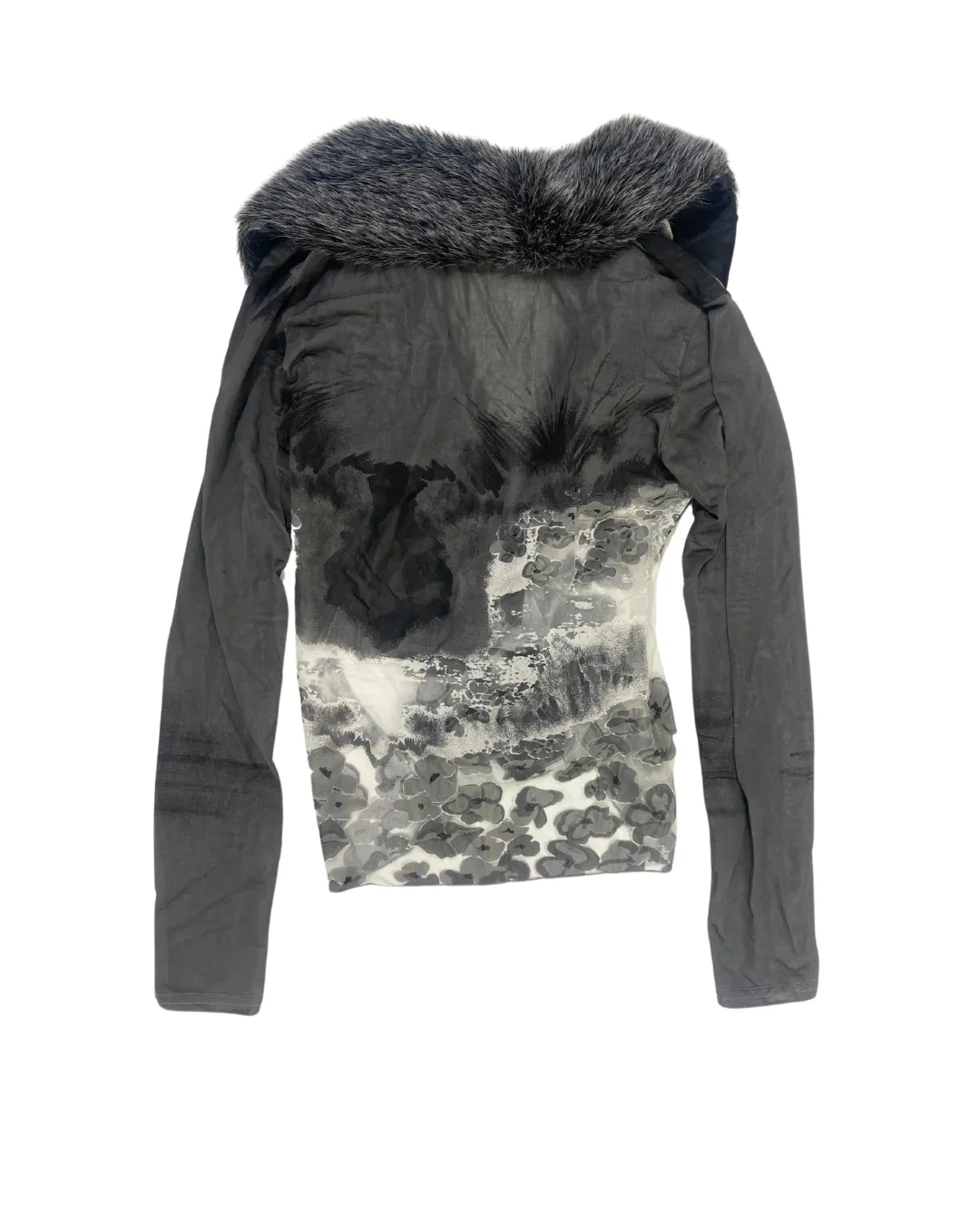 Cerri Fur Trim Mesh Shirt