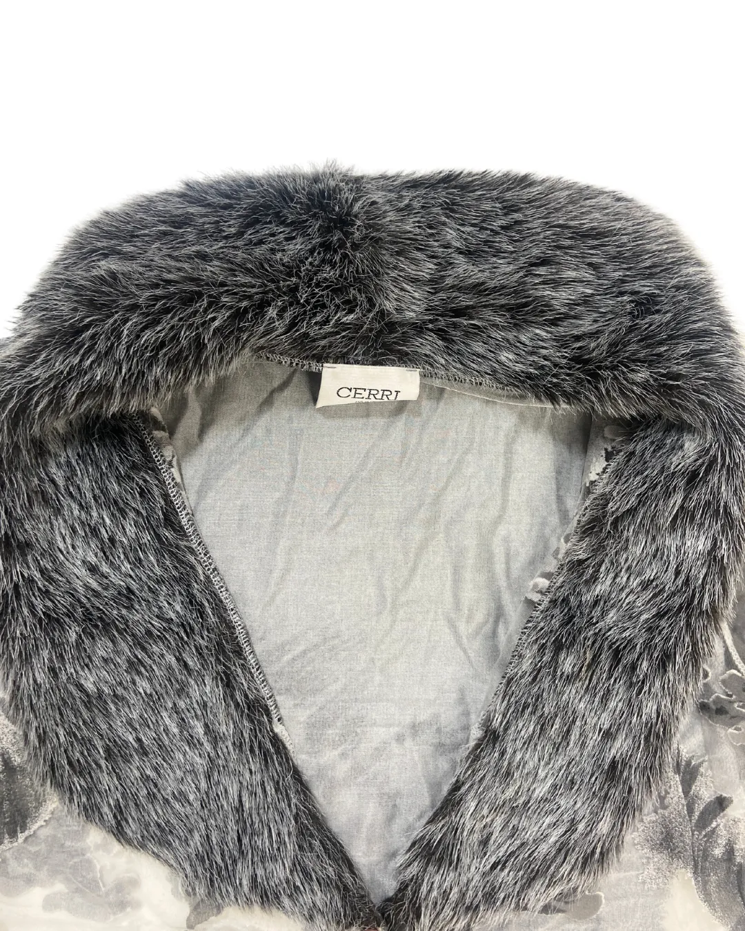 Cerri Fur Trim Mesh Shirt