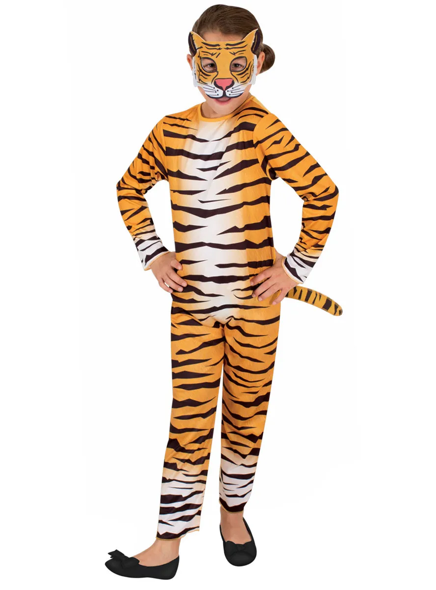 Classic Tiger Animal Kids Costume Jumpsuit With Mask