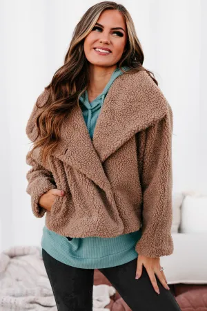 Cold Front Conditions Button-Front Sherpa Jacket (Toffee)