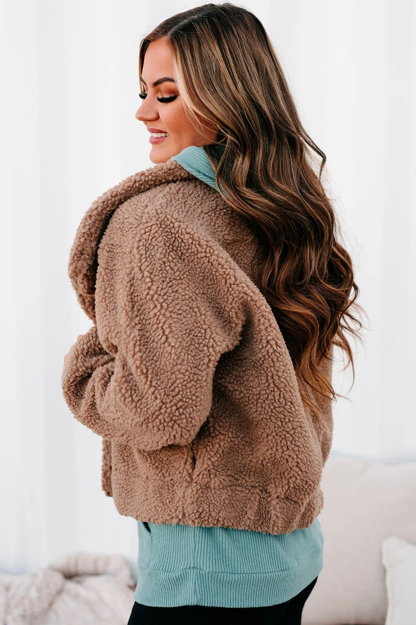 Cold Front Conditions Button-Front Sherpa Jacket (Toffee)