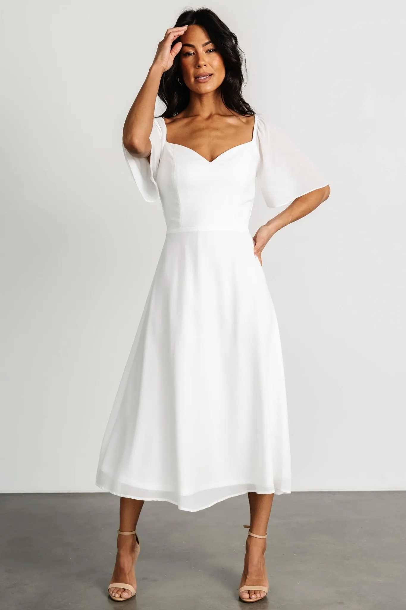Colette Sweetheart Midi Dress | White
