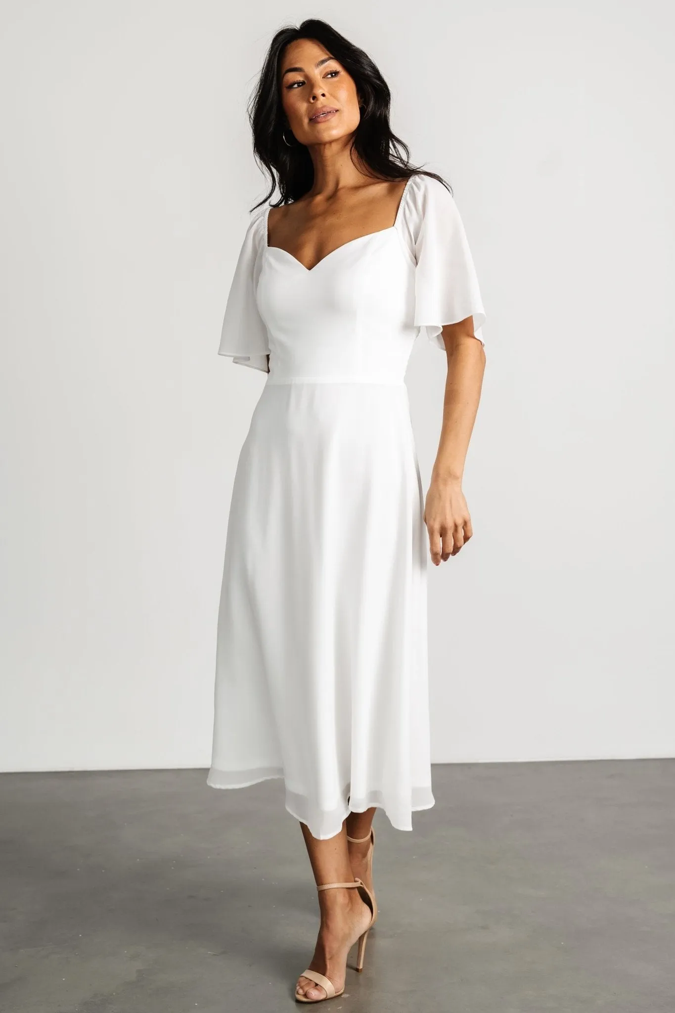 Colette Sweetheart Midi Dress | White