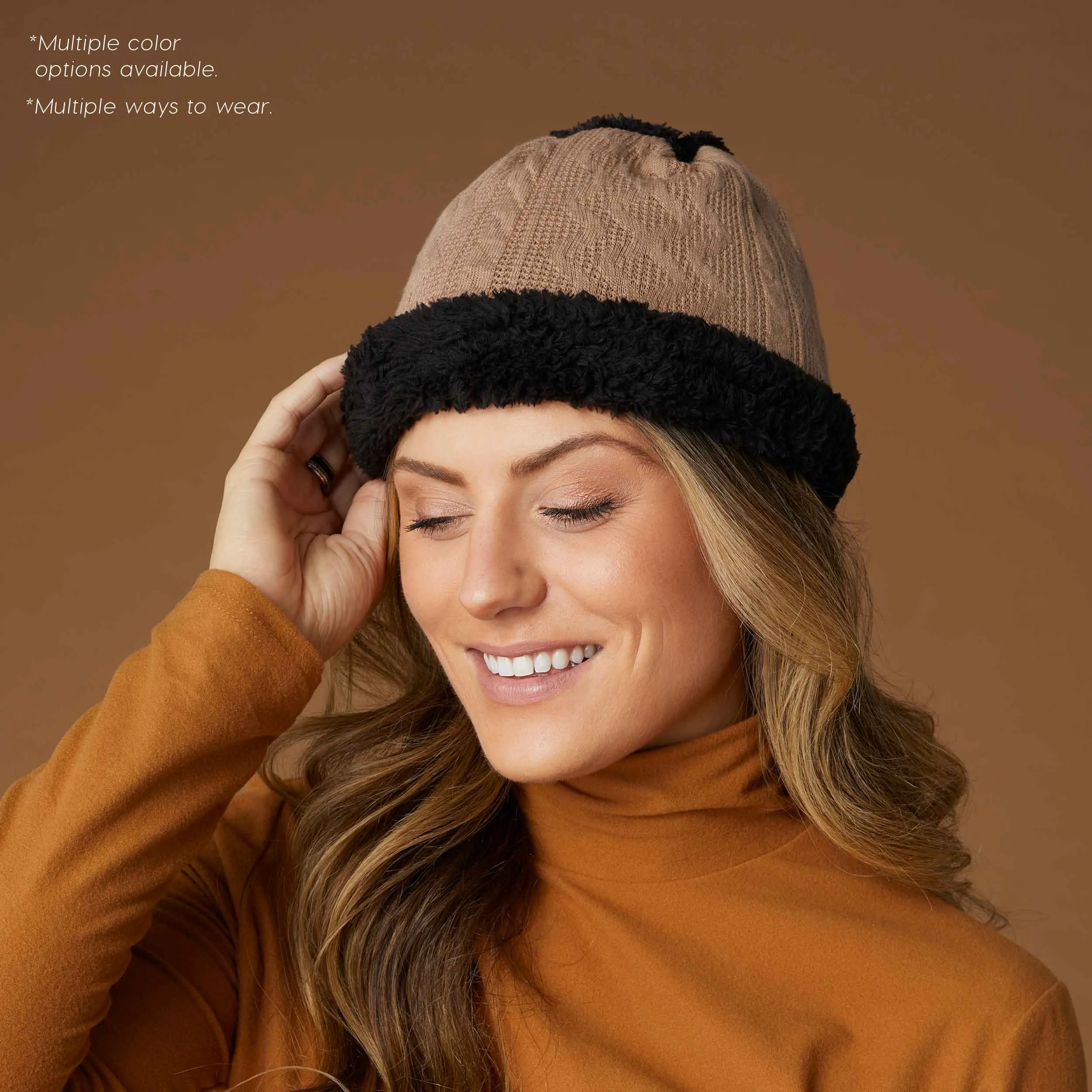 Convertible Snood with Sherpa - Grey
