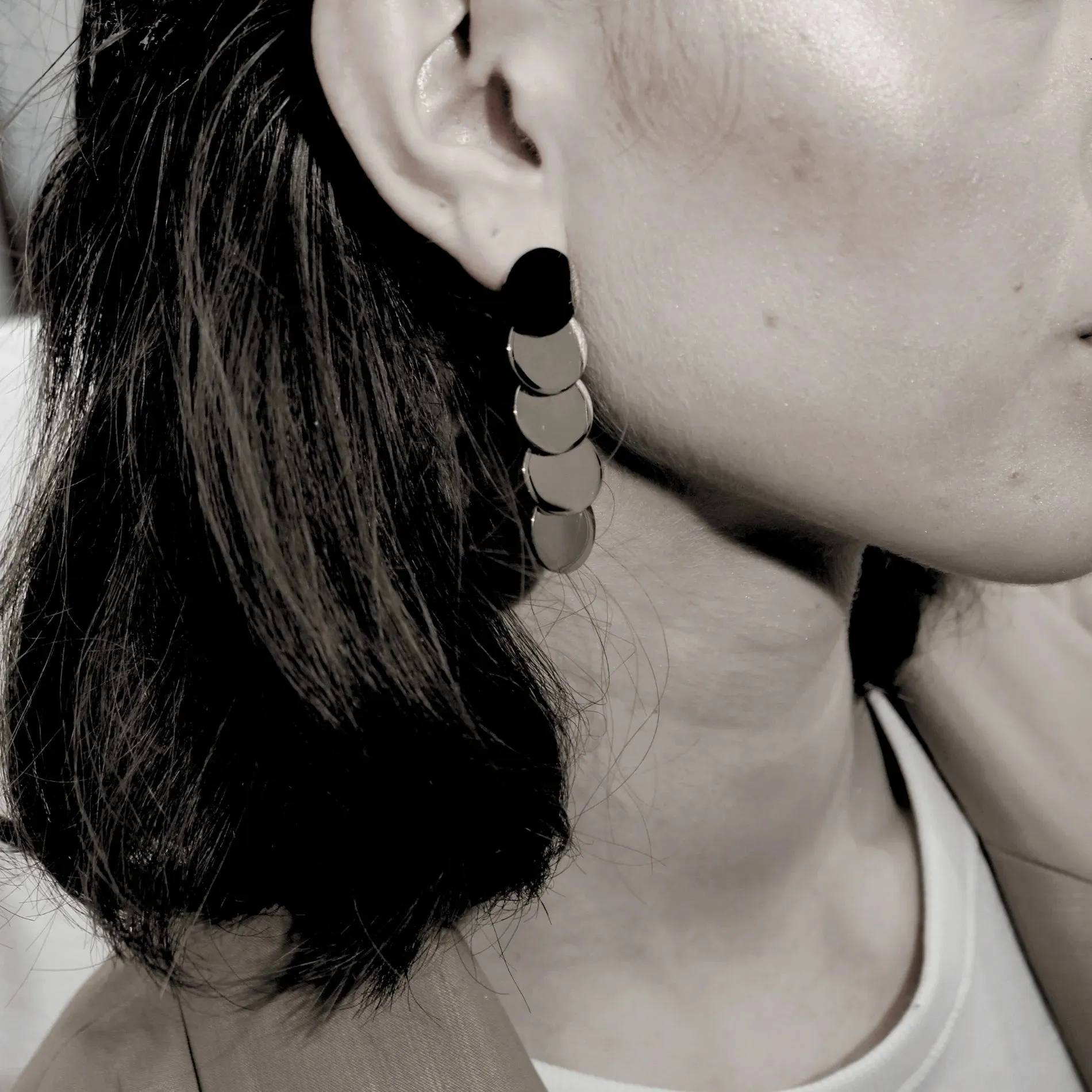 Courage Waterproof 5 Dot Statement Earring Silver Plating