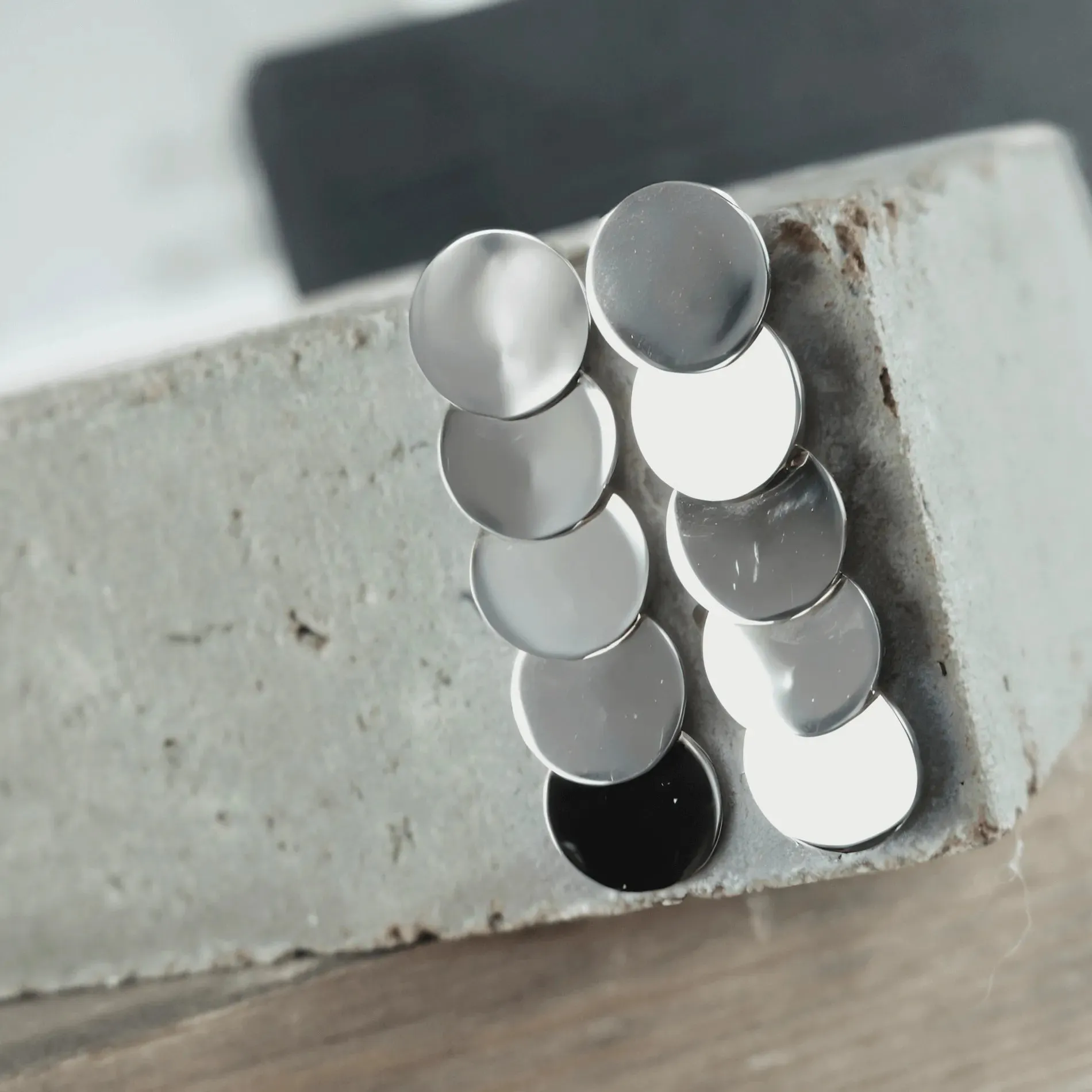Courage Waterproof 5 Dot Statement Earring Silver Plating