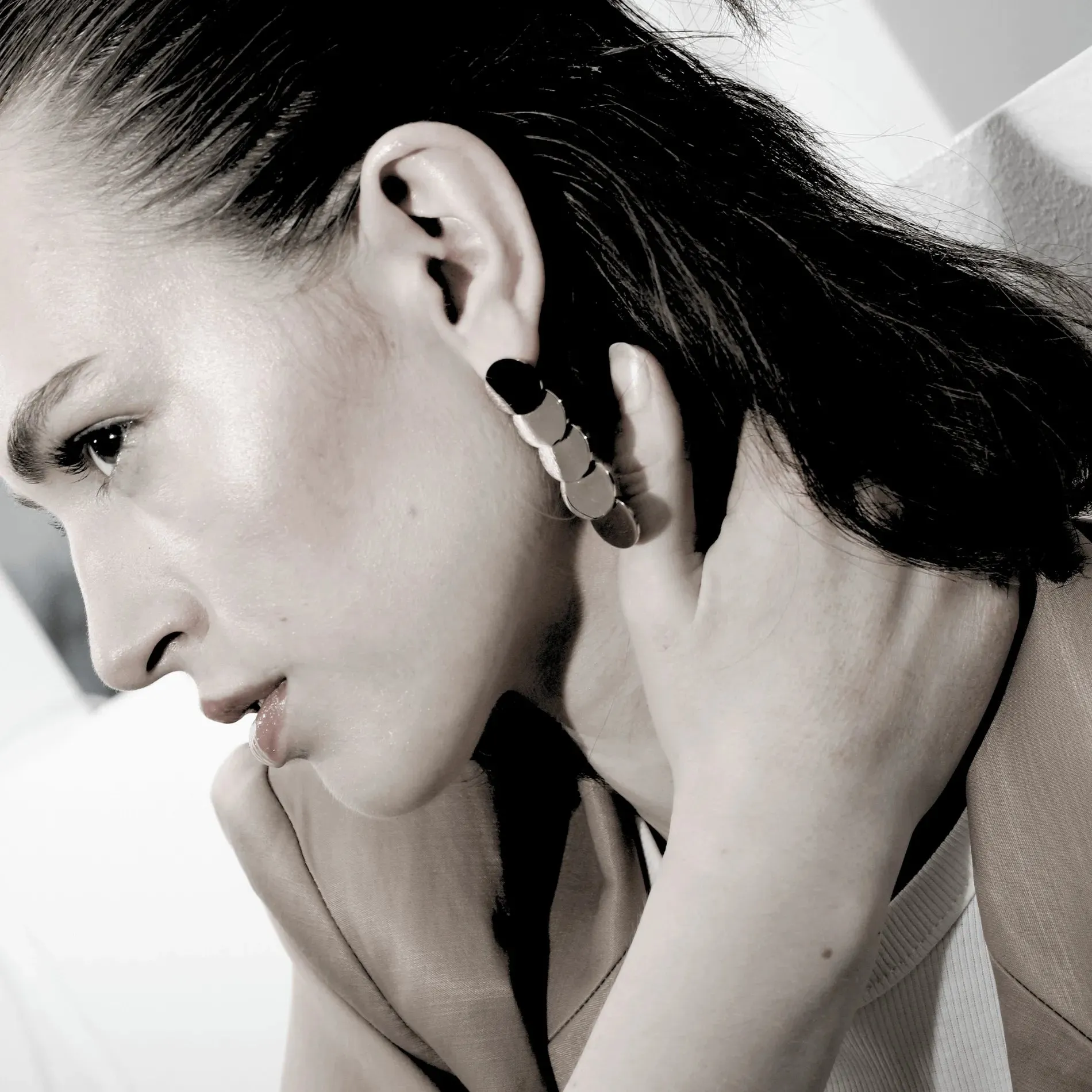 Courage Waterproof 5 Dot Statement Earring Silver Plating